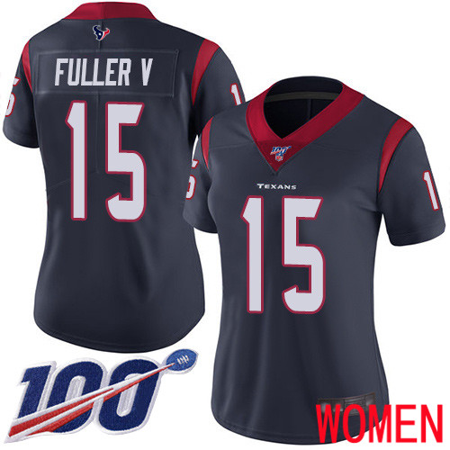 Houston Texans Limited Navy Blue Women Will Fuller V Home Jersey NFL Football #15 100th Season Vapor Untouchable
